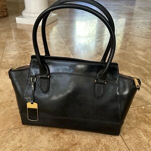 Lauren Ralph Lauren Black Patent Leather Satchel
